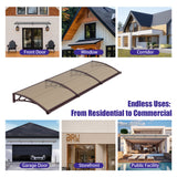 Door Awning Canopy with Drainage, Polycarbonate Exterior Door & Window Awning, UV Rain Snow Protection for Porch Patio Entrance