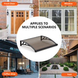 Dawning Home Window Awning Door Canopy – Polycarbonate Hollow Sheet with ABS Bracket and Separate Drainage Sink