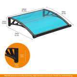 Großes Waschbecken-Fenster-Tür-Markisendach aus Polycarbonat, 80 x 100 cm, stilvolles Abfluss-Waschbecken-Design