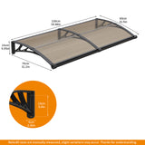 Grande tenda da sole per finestra e porta con lavello, copertura in policarbonato, 32x60 pollici, 80x150 cm, elegante design per lavello di drenaggio