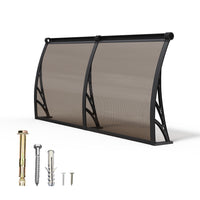 Dawning Home Window Awning Door Canopy – Polycarbonate Hollow Sheet with ABS Bracket and Separate Drainage Sink