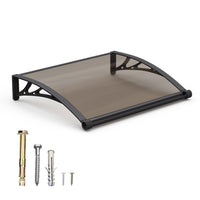 Dawning Home Window Awning Door Canopy – Polycarbonate Hollow Sheet with ABS Bracket and Separate Drainage Sink