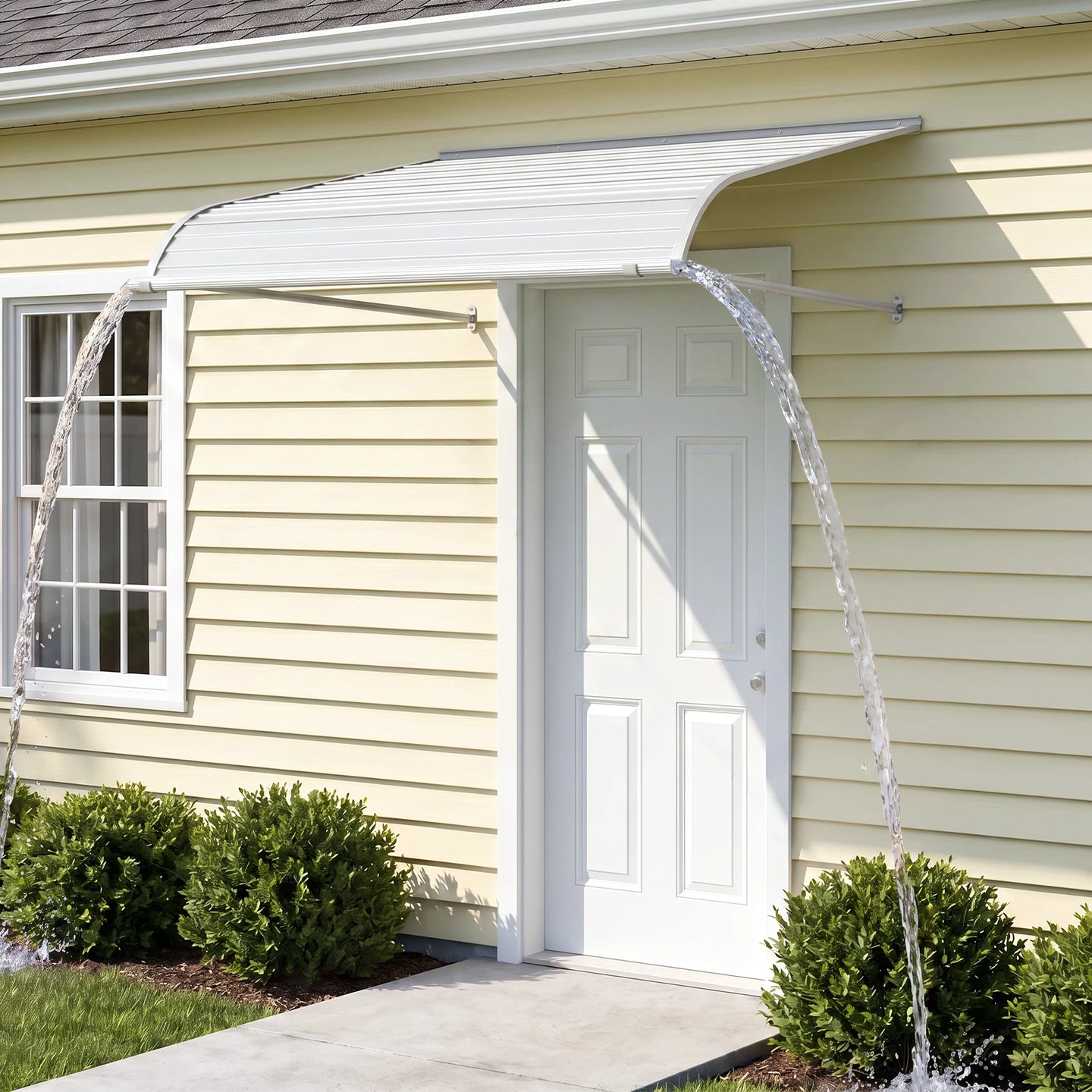 Aluminum Door Awning Canopy 42" x 40" – Heavy-Duty Metal Exterior Overhang for Front Door, Window & Patio Protection