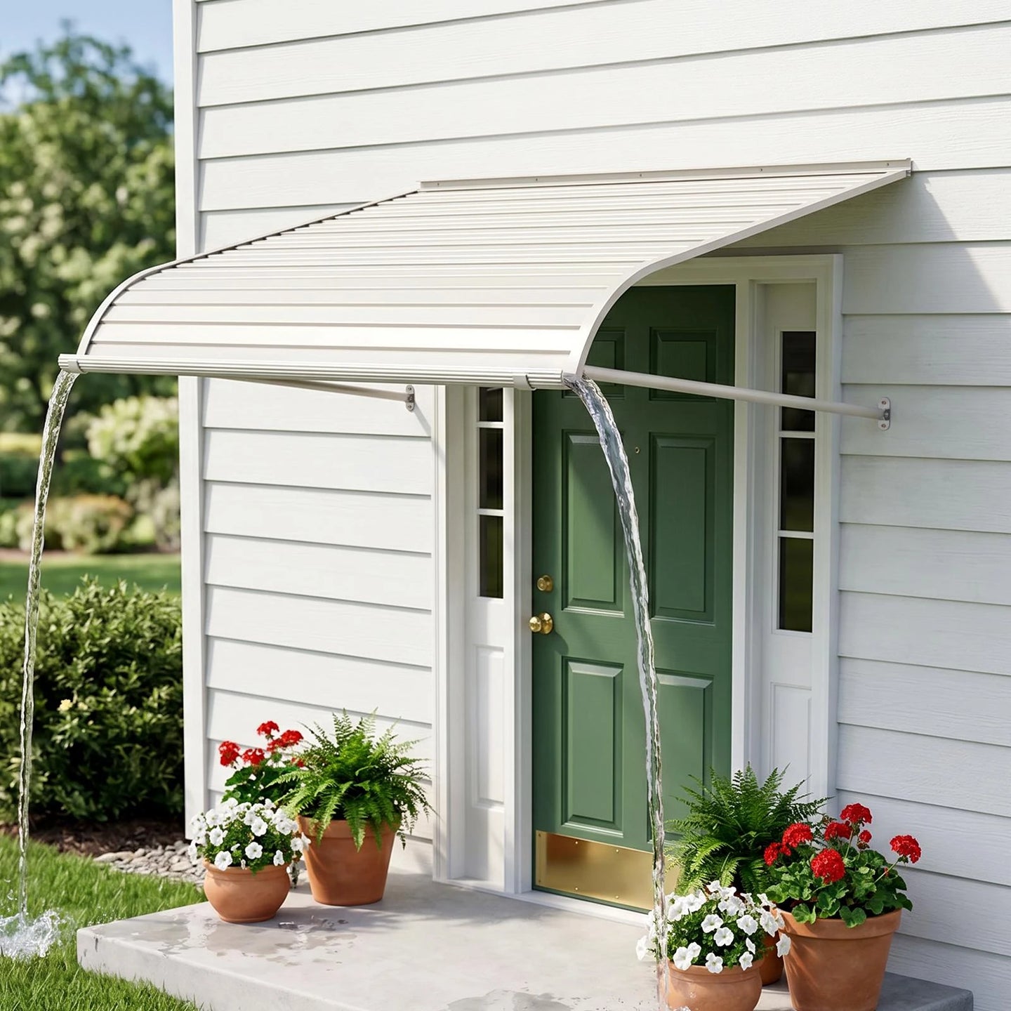 Aluminum Door Awning Canopy 42" x 48" – Heavy-Duty Metal Exterior Overhang for Front Door, Window & Patio Protection