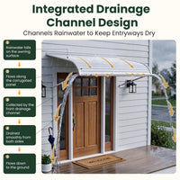 Aluminum Door Awning Canopy – Heavy-Duty Metal Exterior Overhang for Front Door, Window & Patio Protection