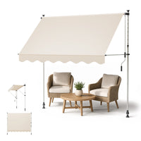 Manual Retractable Awning 78"x47" – Patio Door & Window Outdoor Canopy, Adjustable Waterproof UV Shade for Balcony & Garden