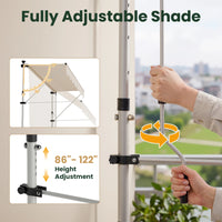 Manual Retractable Awning for Patio Door & Window – Adjustable Waterproof UV Protection Outdoor Canopy for Balcony, Garden & Backyard