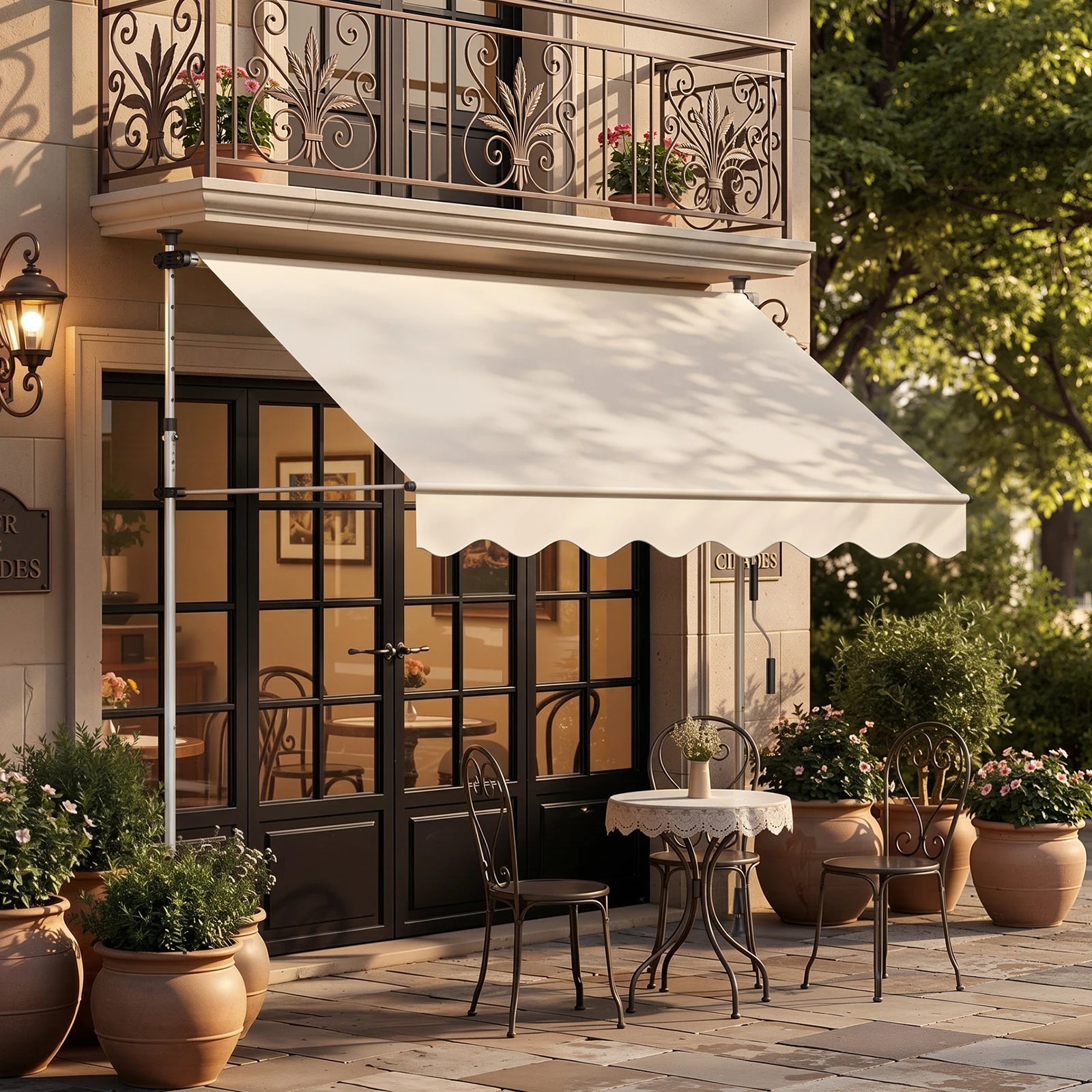 Manual Retractable Awning 78"x47" – Patio Door & Window Outdoor Canopy, Adjustable Waterproof UV Shade for Balcony & Garden