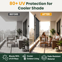 Manual Retractable Awning 78"x47" – Patio Door & Window Outdoor Canopy, Adjustable Waterproof UV Shade for Balcony & Garden