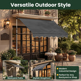 Manual Retractable Awning 78"x47" – Patio Door & Window Outdoor Canopy, Adjustable Waterproof UV Shade for Balcony & Garden