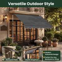 Manual Retractable Awning 78"x47" – Patio Door & Window Outdoor Canopy, Adjustable Waterproof UV Shade for Balcony & Garden