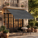 Manual Retractable Awning 78"x47" – Patio Door & Window Outdoor Canopy, Adjustable Waterproof UV Shade for Balcony & Garden