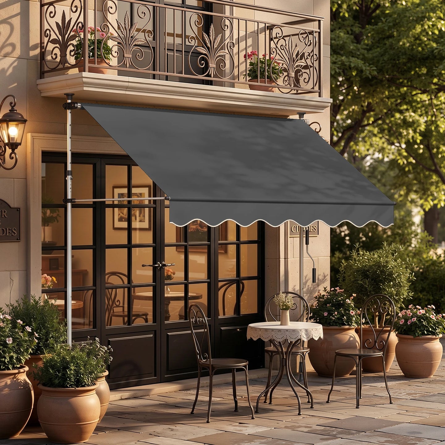 Manual Retractable Awning 78"x47" – Patio Door & Window Outdoor Canopy, Adjustable Waterproof UV Shade for Balcony & Garden