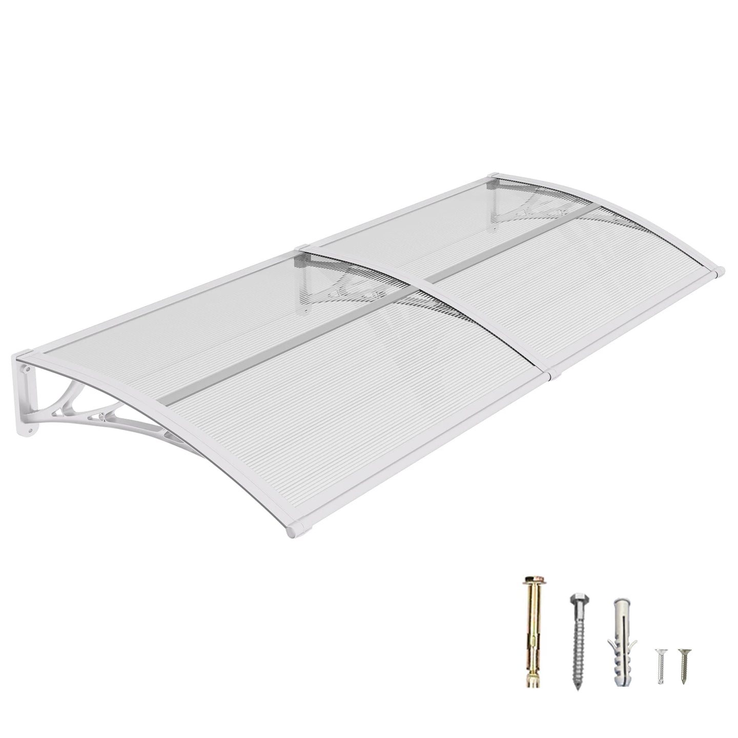 48x60 inches Door Awning Canopy for Entrance & Patio – Durable Polycarbonate Cover for Rain, Snow & UV Protection