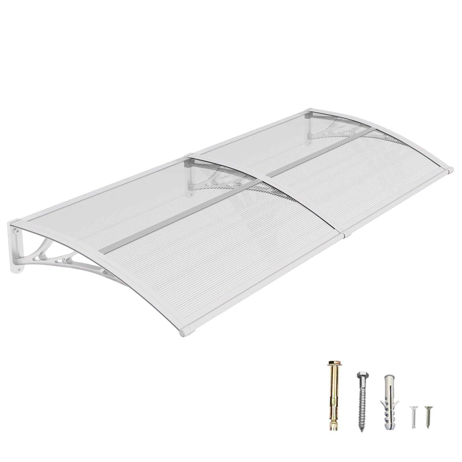 48x60 inches Door Awning Canopy for Entrance & Patio – Durable Polycarbonate Cover for Rain, Snow & UV Protection
