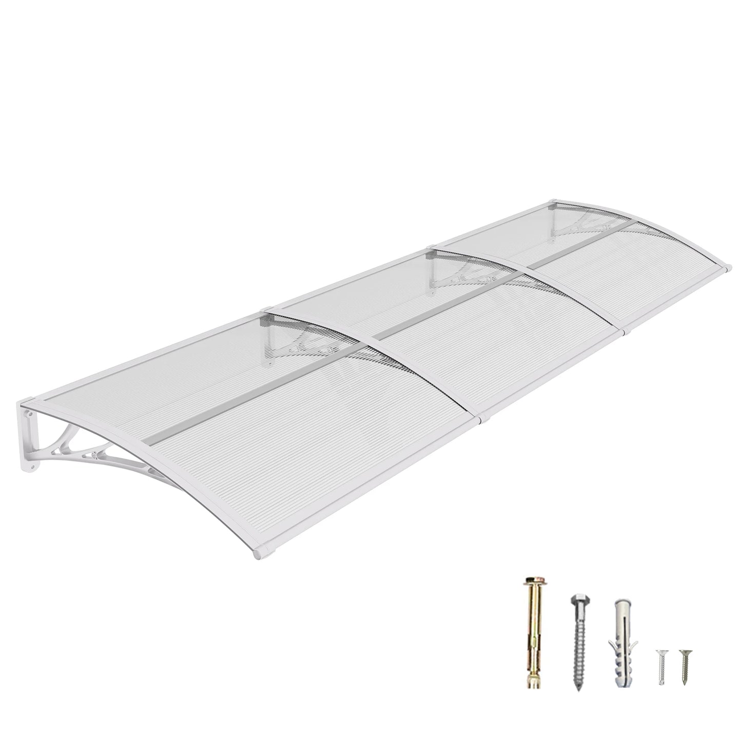 48x120 inches Door Awning Canopy for Entrance & Patio – Durable Polycarbonate Cover for Rain, Snow & UV Protection