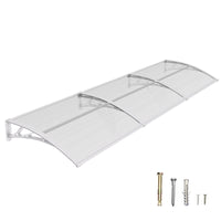48x120 inches Door Awning Canopy for Entrance & Patio – Durable Polycarbonate Cover for Rain, Snow & UV Protection