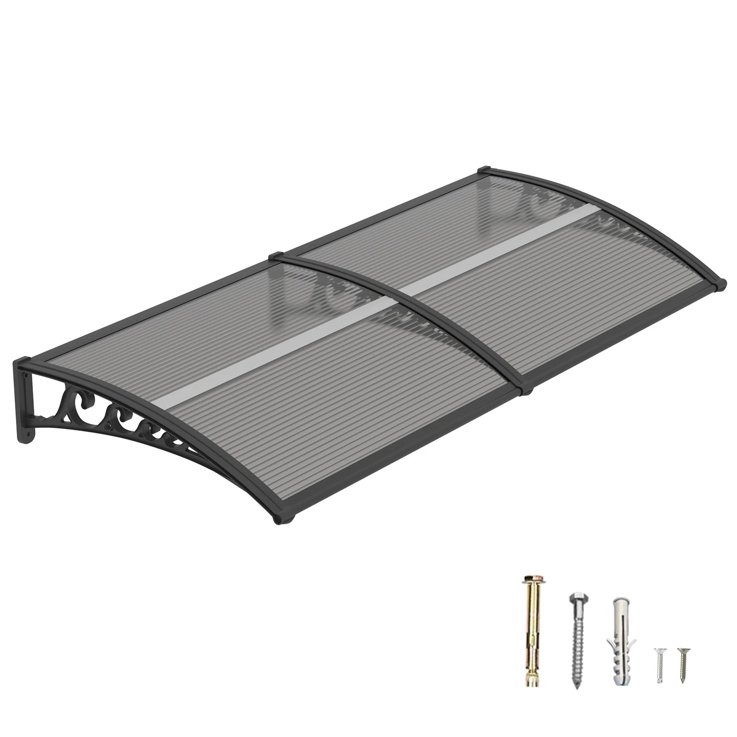 60x80 inches Door Awning Canopy for Entrance & Patio – Durable Polycarbonate Cover for Rain, Snow & UV Protection