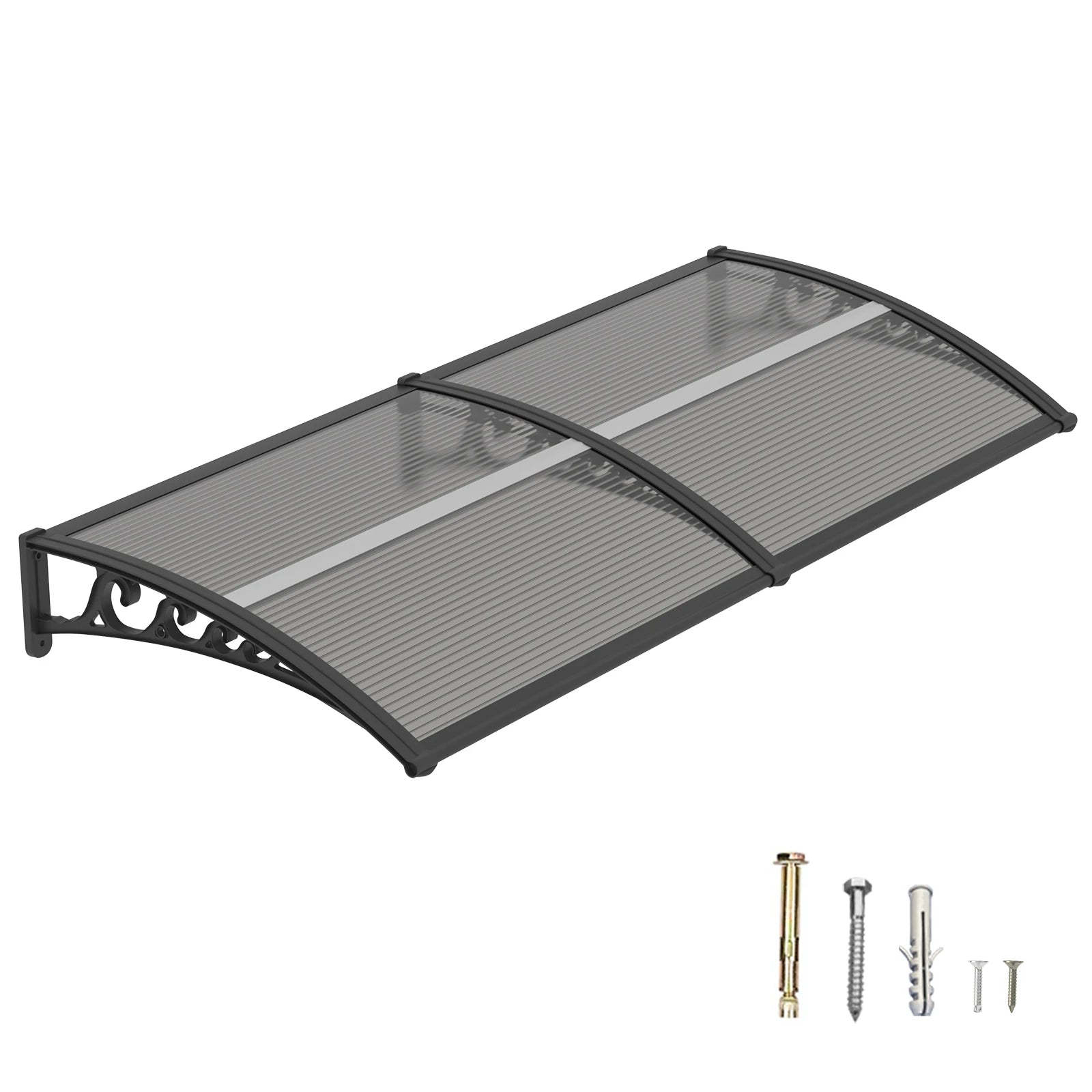 60x80 inches Door Awning Canopy for Entrance & Patio – Durable Polycarbonate Cover for Rain, Snow & UV Protection