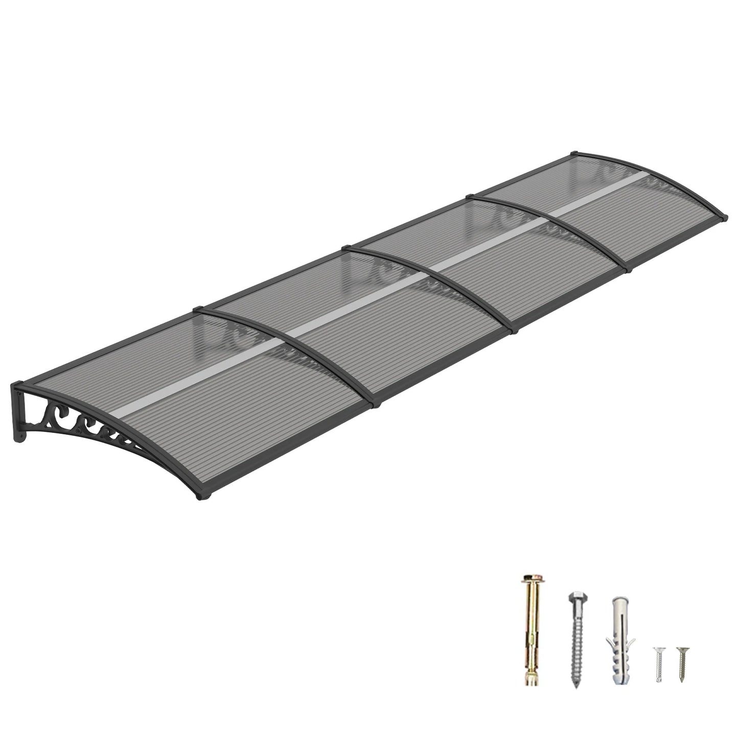 60x160 inches Door Awning Canopy for Entrance & Patio – Durable Polycarbonate Cover for Rain, Snow & UV Protection