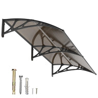 Dawninghome Window Door Awning Canopy, UPF 50+ Polycarbonate Entry Door Outdoor Window Awning Exterior, Front Door Overhang Awning Hollow Sheet
