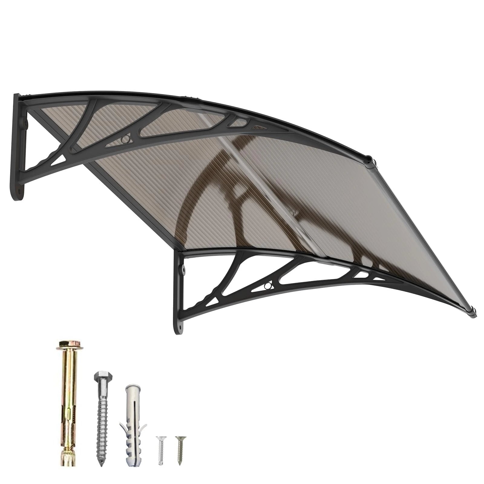 Auvent de porte et fenêtre GUANSU-CN, auvent de porte d'entrée en polycarbonate UPF 50+, auvent de fenêtre extérieur, auvent de porte d'entrée en tôle creuse
