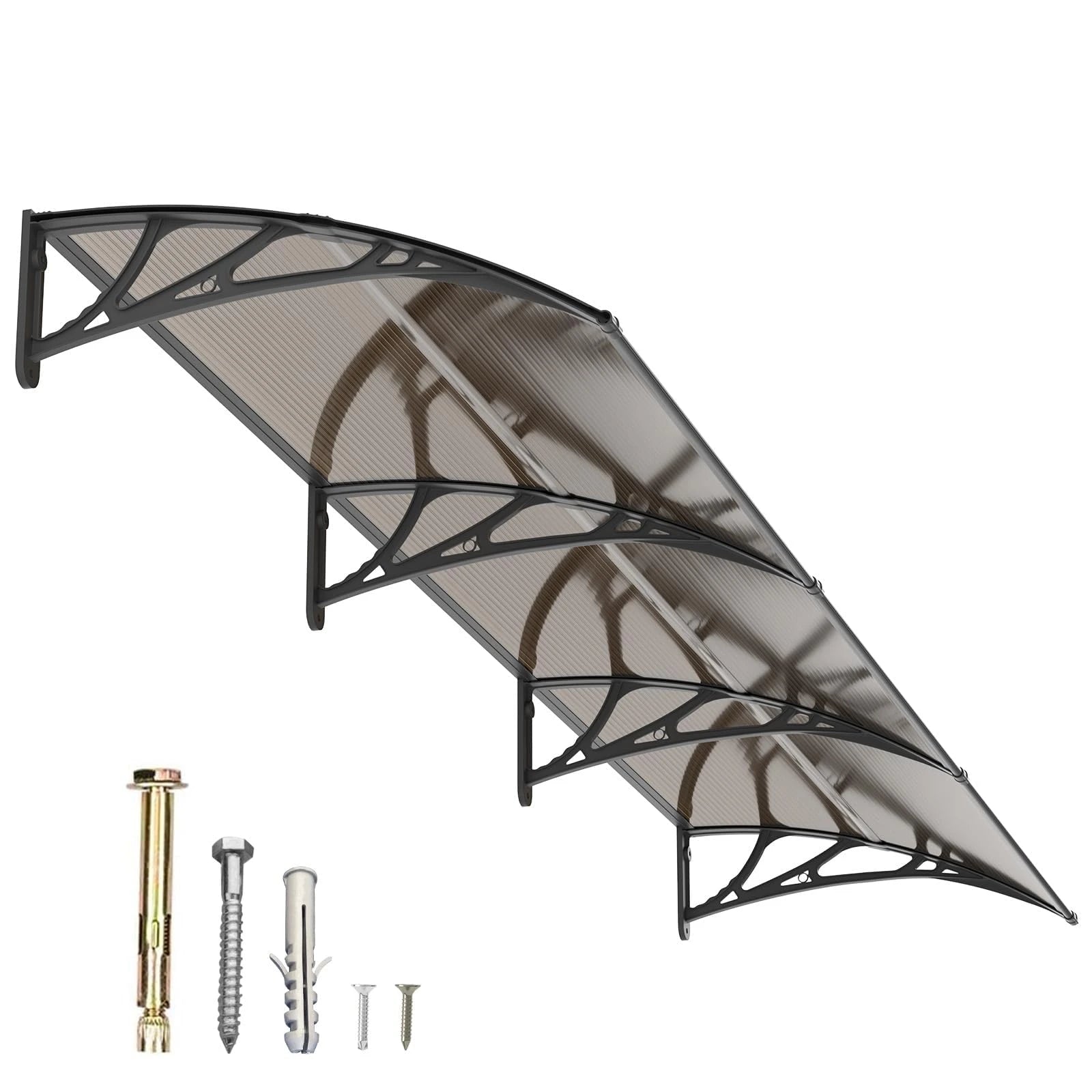 Dawninghome Window Door Awning Canopy, UPF 50+ Polycarbonate Entry Door Outdoor Window Awning Exterior, Front Door Overhang Awning Hollow Sheet