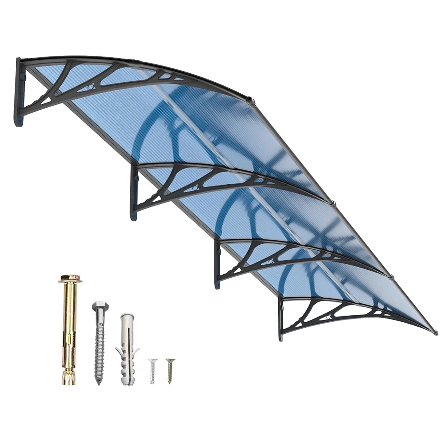 Dawninghome Window Door Awning Canopy, UPF 50+ Polycarbonate Entry Door Outdoor Window Awning Exterior, Front Door Overhang Awning Hollow Sheet