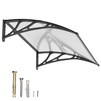 Dawninghome Window Door Awning Canopy, UPF 50+ Polycarbonate Entry Door Outdoor Window Awning Exterior, Front Door Overhang Awning Hollow Sheet