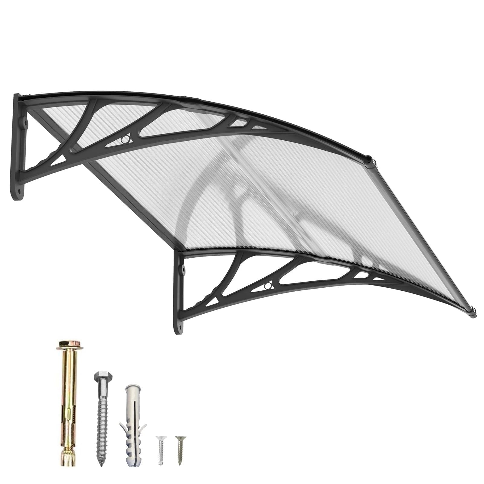 Dawninghome Window Door Awning Canopy, UPF 50+ Polycarbonate Entry Door Outdoor Window Awning Exterior, Front Door Overhang Awning Hollow Sheet