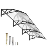 Dawninghome Window Door Awning Canopy, UPF 50+ Polycarbonate Entry Door Outdoor Window Awning Exterior, Front Door Overhang Awning Hollow Sheet