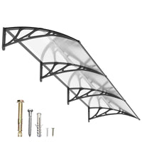 Dawninghome Window Door Awning Canopy, UPF 50+ Polycarbonate Entry Door Outdoor Window Awning Exterior, Front Door Overhang Awning Hollow Sheet