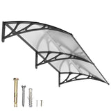 Dawninghome Window Door Awning Canopy, UPF 50+ Polycarbonate Entry Door Outdoor Window Awning Exterior, Front Door Overhang Awning Hollow Sheet