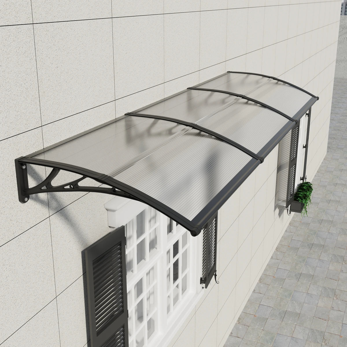 GUANSU-CN Toldo para puerta de ventana, toldo exterior para puerta de entrada de policarbonato UPF 50+, toldo para ventana exterior, toldo para alero de puerta delantera, lámina hueca