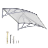 Dawninghome Window Door Awning Canopy, UPF 50+ Polycarbonate Entry Door Outdoor Window Awning Exterior, Front Door Overhang Awning Hollow Sheet