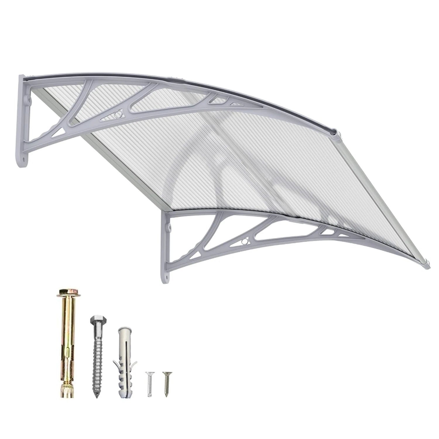 Dawninghome Window Door Awning Canopy, UPF 50+ Polycarbonate Entry Door Outdoor Window Awning Exterior, Front Door Overhang Awning Hollow Sheet