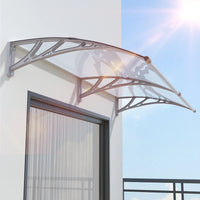 GUANSU-CN Toldo para puerta de ventana, toldo exterior para puerta de entrada de policarbonato UPF 50+, toldo para ventana exterior, toldo para alero de puerta delantera, lámina hueca