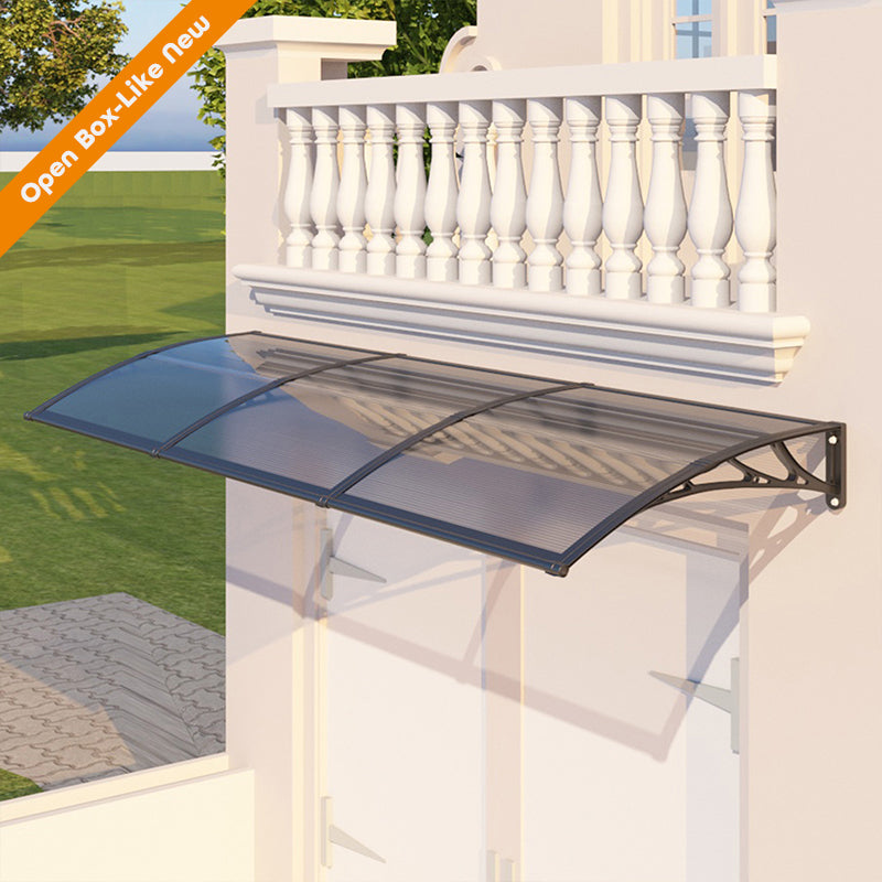 Open Box – Modern Polycarbonate Awning for Doors & Windows, All-Weather Outdoor Canopy