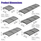 Open Box - 48'' Extension Door & Window Awning Canopy – Smoke Grey Polycarbonate with Black Frame, UV & Rain Protection for Porch and Patio