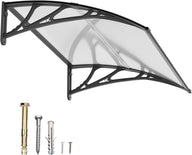 GUANSU-CN Toldo para porta de janela, toldo para porta de entrada de policarbonato UPF 50+, toldo para janela externa, toldo para porta da frente, folha oca