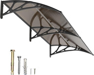 Dawninghome Window Door Awning Canopy, UPF 50+ Polycarbonate Entry Door Outdoor Window Awning Exterior, Front Door Overhang Awning Hollow Sheet