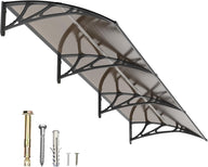 Dawninghome Window Door Awning Canopy, UPF 50+ Polycarbonate Entry Door Outdoor Window Awning Exterior, Front Door Overhang Awning Hollow Sheet