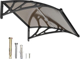 Dawning Home Window Awning Door Canopy – Polycarbonate Hollow Sheet with ABS Bracket and Separate Drainage Sink