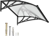 Dawning Home Window Awning Door Canopy – Polycarbonate Hollow Sheet with ABS Bracket and Separate Drainage Sink