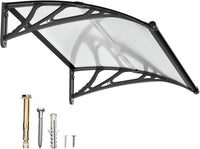 Dawning Home Window Awning Door Canopy – Polycarbonate Hollow Sheet with ABS Bracket and Separate Drainage Sink