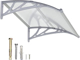 Dawning Home Window Awning Door Canopy – Polycarbonate Hollow Sheet with ABS Bracket and Separate Drainage Sink