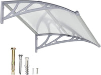 Dawning Home Window Awning Door Canopy – Polycarbonate Hollow Sheet with ABS Bracket and Separate Drainage Sink