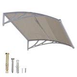 Dawning Home Window Awning Door Canopy – Polycarbonate Hollow Sheet with ABS Bracket and Separate Drainage Sink