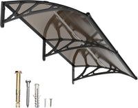 Dawning Home Window Awning Door Canopy – Polycarbonate Hollow Sheet with ABS Bracket and Separate Drainage Sink