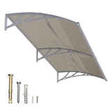 Dawning Home Window Awning Door Canopy – Polycarbonate Hollow Sheet with ABS Bracket and Separate Drainage Sink